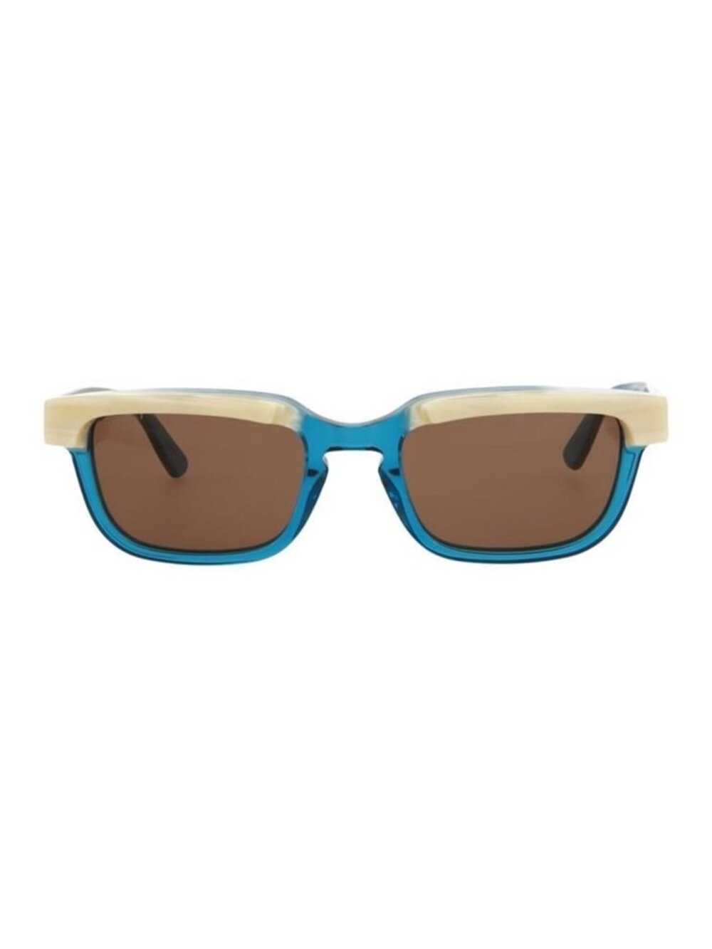 New Gucci Mens Square/Rectangle Blue Blue Brown Fashion Designer Sunglasses